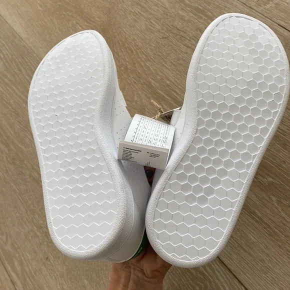 Adidas Stan Smith Velcro 3 strap sneakers, white w/green back, size 1.5, NWT - Picture 6 of 11